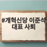 개혁신당 이준석 대표 사퇴