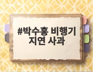 박수홍 비행기 지연 사과