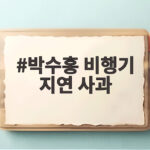 박수홍 비행기 지연 사과