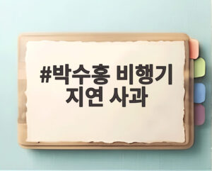 박수홍 비행기 지연 사과