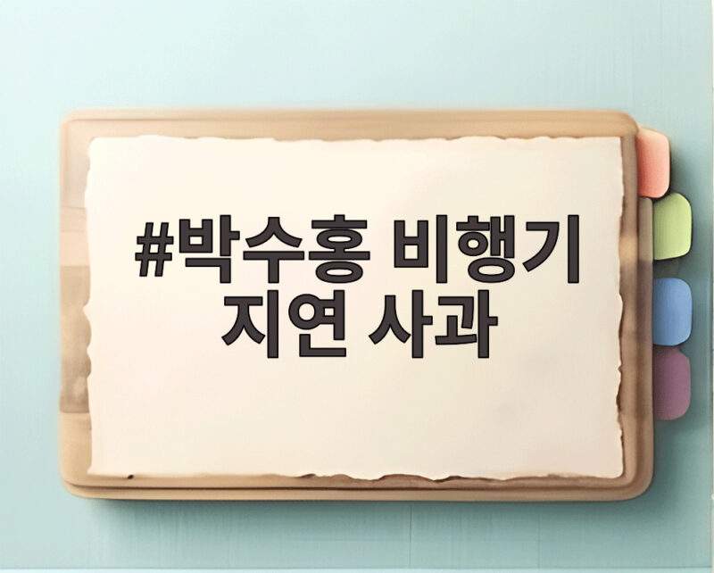 박수홍 비행기 지연 사과