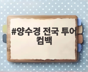 양수경 전국 투어 컴백