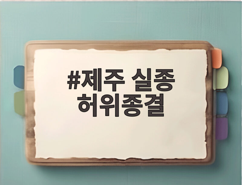 제주 실종 허위종결