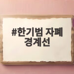 한기범 자폐 경계선