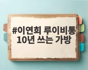이연희 루이비통 10년 쓰는 가방