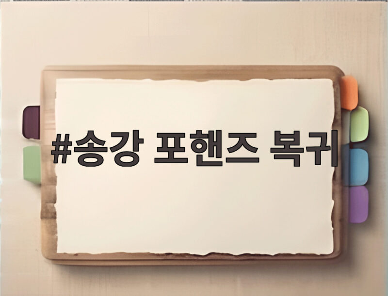 송강 포핸즈 복귀