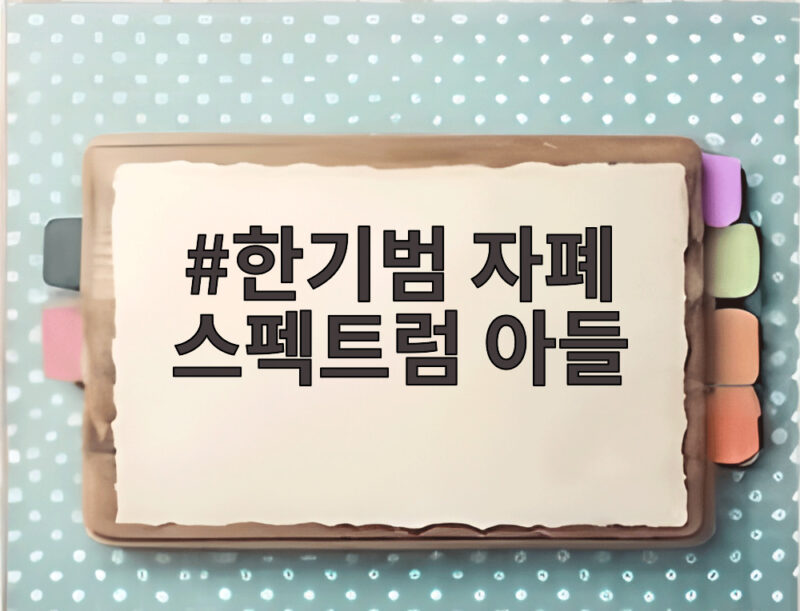 한기범 자폐 스펙트럼 아들, 두 아들의 진단과 가족의 일상 1 한기범 자폐 스펙트럼 아들