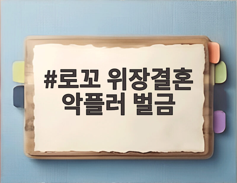 로꼬 위장결혼 악플러 벌금