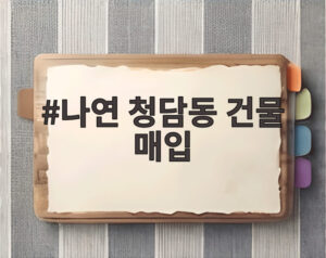 나연 청담동 건물 매입