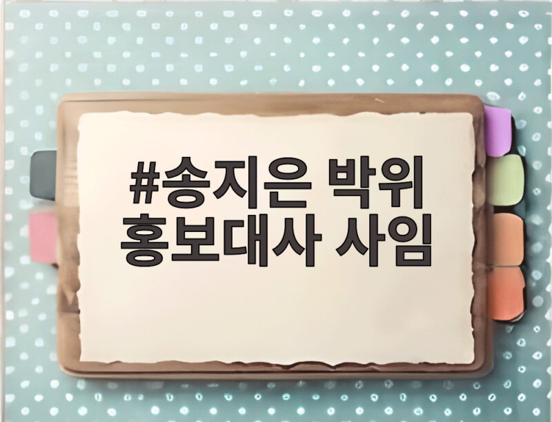 송지은 박위 홍보대사 사임 논란과 자진 사임까지 1 송지은 박위 홍보대사 사임
