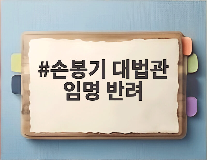 손봉기 대법관 임명 반려 청와대 재제청 요구와 절차적 쟁점 살펴보기 1 손봉기 대법관 임명 반려