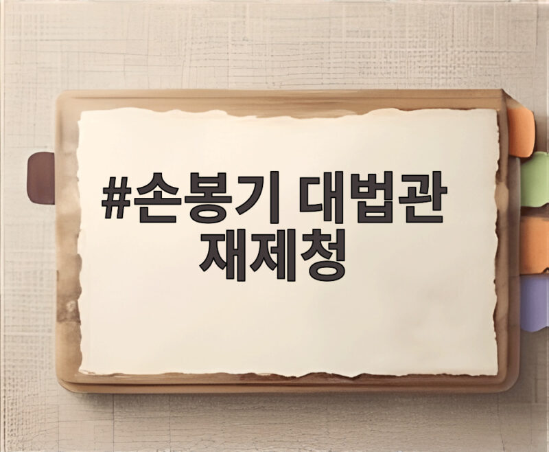 손봉기 대법관 재제청 헌정사 첫 거부 사태의 의미와 전망 1 손봉기 대법관 재제청