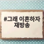 그래 이혼하자 재방송 어디서 볼 수 있을까 다시보기와 OTT까지 그래 이혼하자 재방송