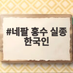 네팔 홍수 실종 한국인 9명, 귀환 기원과 함께 알아본 구조 상황과 지원 정보 네팔 홍수 실종 한국인