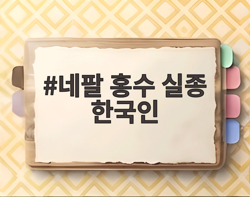 네팔 홍수 실종 한국인 9명, 귀환 기원과 함께 알아본 구조 상황과 지원 정보 1 네팔 홍수 실종 한국인
