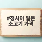 정시아 일본 소고기 가격