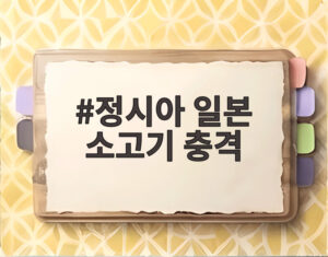 정시아 일본 소고기 충격