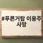 푸른거탑 이용주 사망 44세 심장마비 비보와 군면제 사연 푸른거탑 이용주 사망