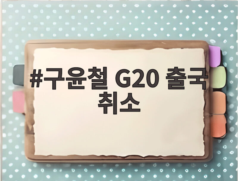 구윤철 G20 출국 취소 공항서 돌아선 이유와 이후 일정 1 구윤철 G20 출국 취소