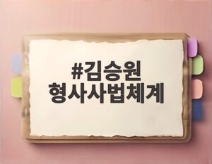 김승원 형사사법체계