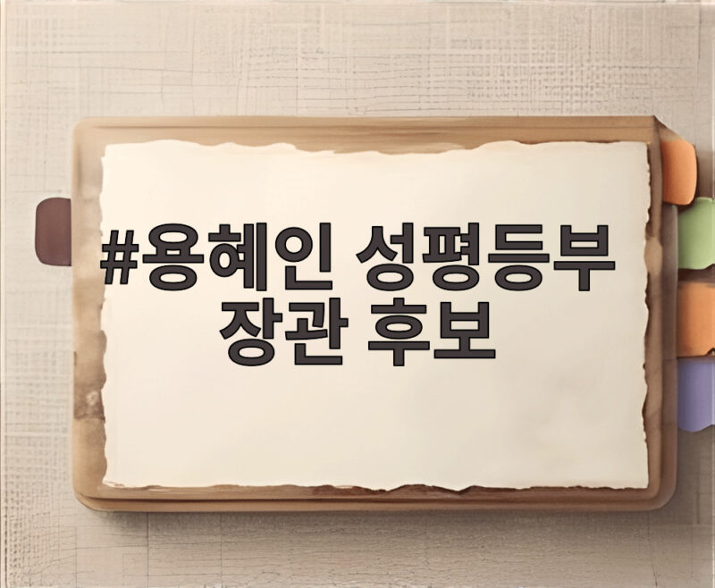 용혜인 성평등부 장관 후보