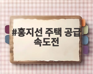 홍지선 주택 공급 속도전