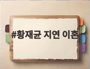 황재균 지연 이혼