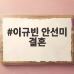 이규빈 안선미 결혼