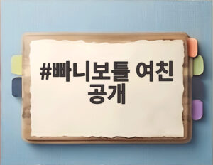 빠니보틀 여친 공개