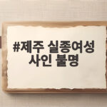 제주 실종여성 사인 불명 경찰 모든 가능성 열어둔 진실은 제주 실종여성 사인 불명