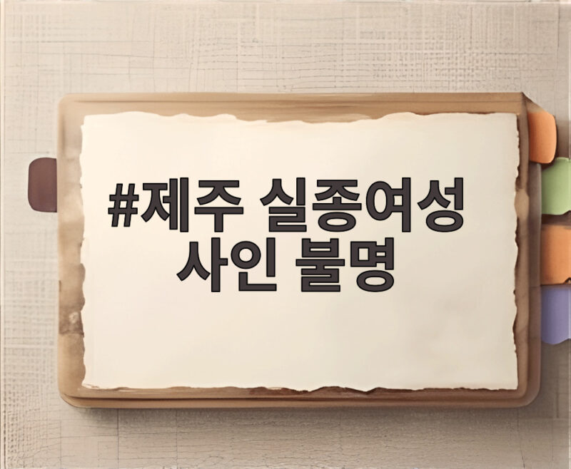 제주 실종여성 사인 불명 경찰 모든 가능성 열어둔 진실은 1 제주 실종여성 사인 불명