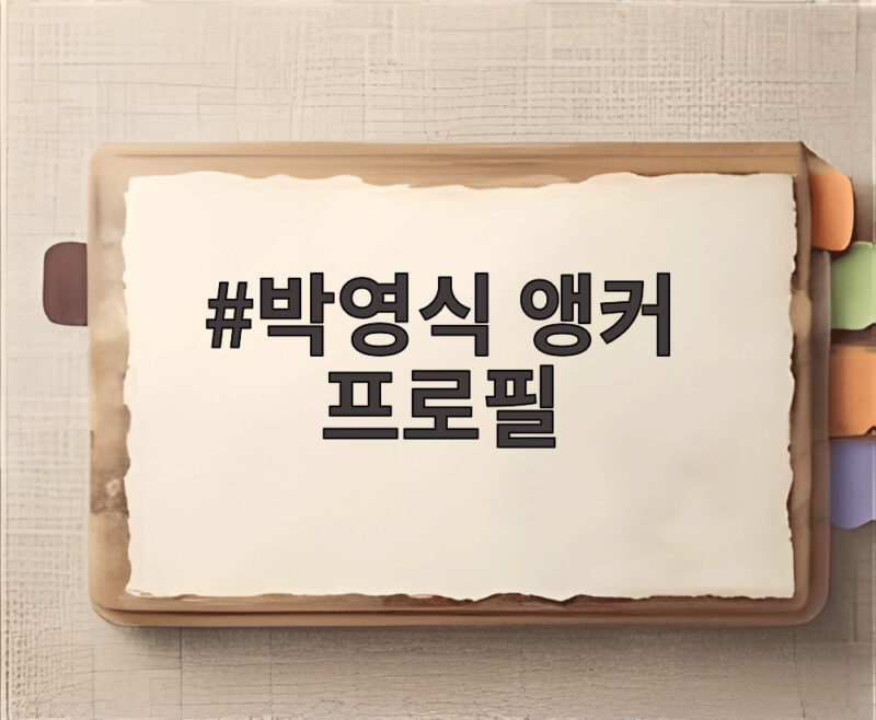 박영식 앵커 프로필