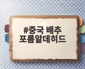 중국 배추 포름알데히드