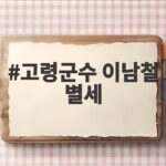 고령군수 이남철 별세 재선 두 달 만에 고령군이 충격에 빠졌다 고령군수 이남철 별세