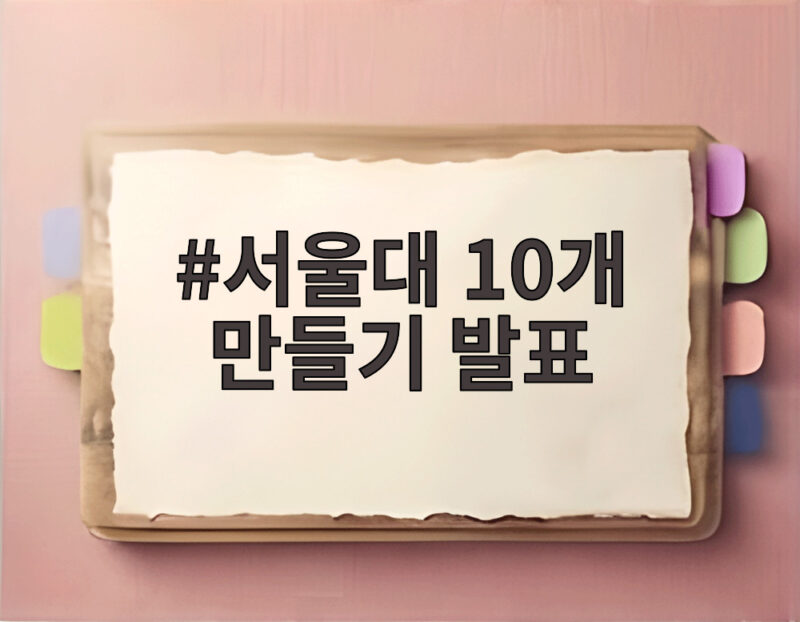 서울대 10개 만들기 발표