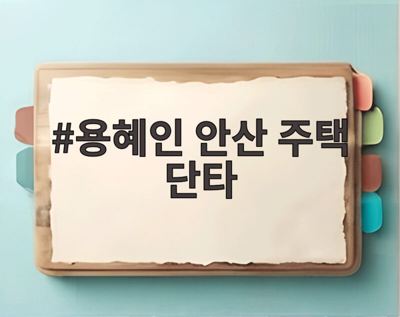 용혜인 안산 주택 단타