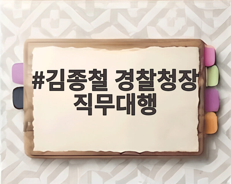 김종철 경찰청장 직무대행