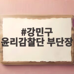 강민구 윤리감찰단 부단장 하루 만에 해임된 배경은 무엇일까요 강민구 윤리감찰단 부단장
