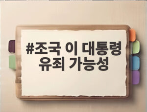 조국 이 대통령 유죄 가능성