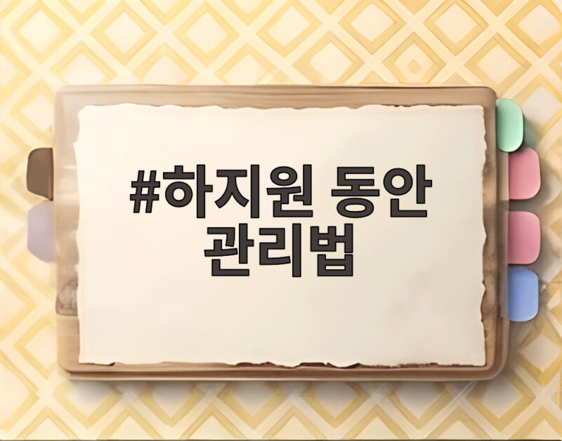 하지원 동안 관리법