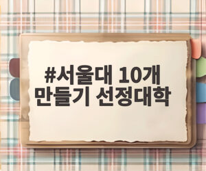 서울대 10개 만들기 선정대학