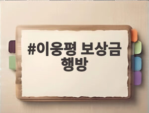 이웅평 보상금 행방