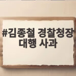 김종철 경찰청장 대행 사과
