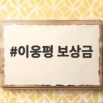 이웅평 보상금 15억6000만원 한 푼도 안 쓴 이유 이웅평 보상금