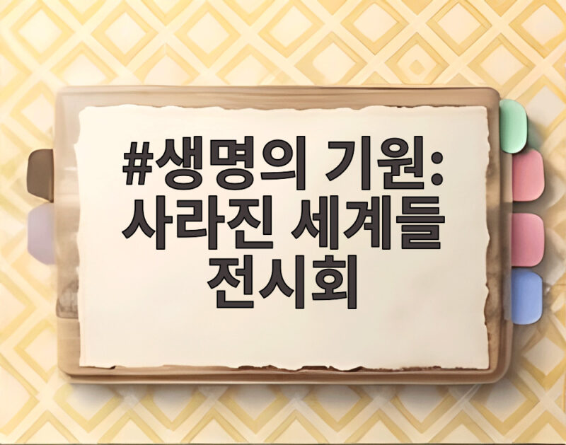 생명의 기원 사라진 세계들 전시회 관람 전 확인해야 할 모든 것 1 생명의 기원 사라진 세계들 전시회
