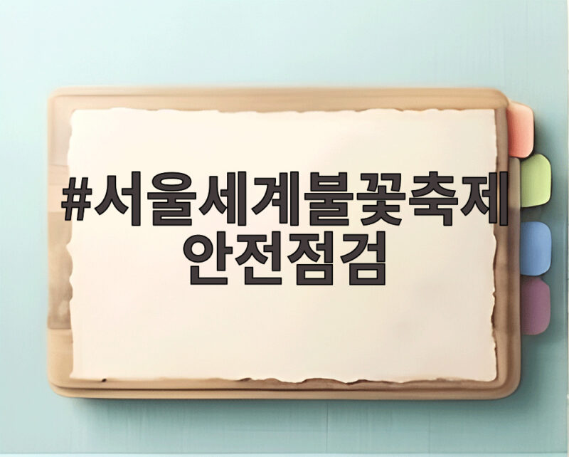 서울세계불꽃축제 안전점검