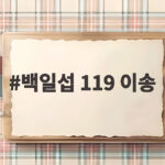 백일섭 119 이송 사흘간 대소변 못 본 사연과 가족의 보살핌 백일섭 119 이송