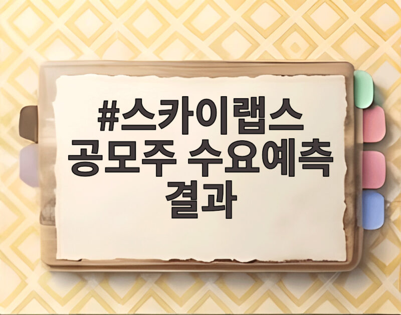 스카이랩스 공모주 수요예측 결과