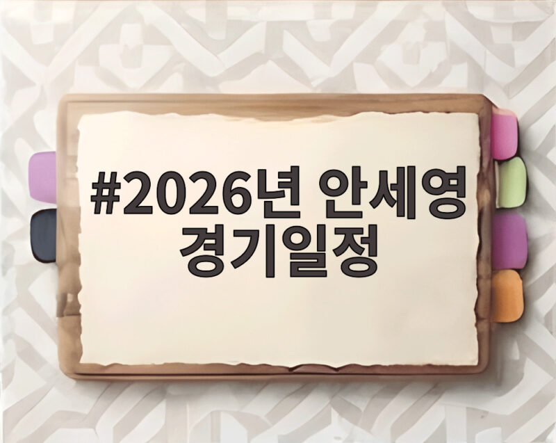 2026년 안세영 경기일정 부상 털고 세계선수권과 중국 마스터스 도전 1 2026년 안세영 경기일정