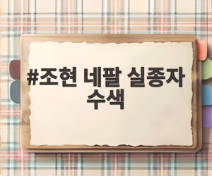 조현 네팔 실종자 수색